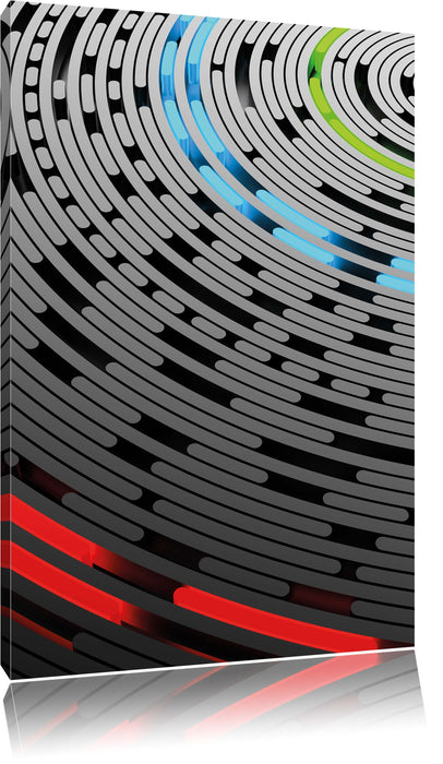 Pixxprint Abstrakte Schallplatte Love Music, Leinwandbild