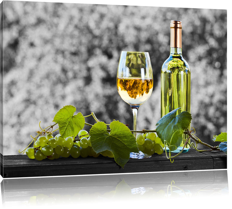 Pixxprint Weinverkostung im Sommer, Leinwandbild