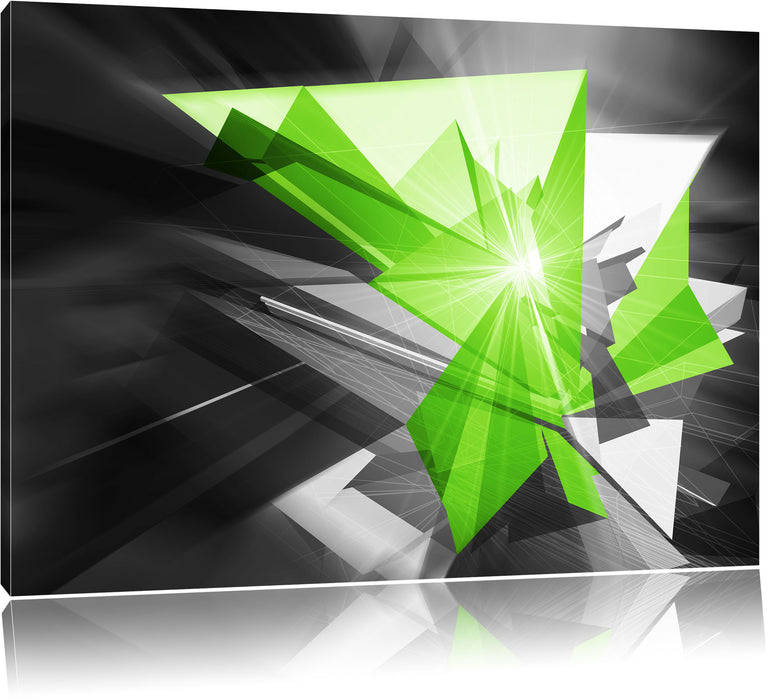 Pixxprint Abstrakt grünes Eis, Leinwandbild