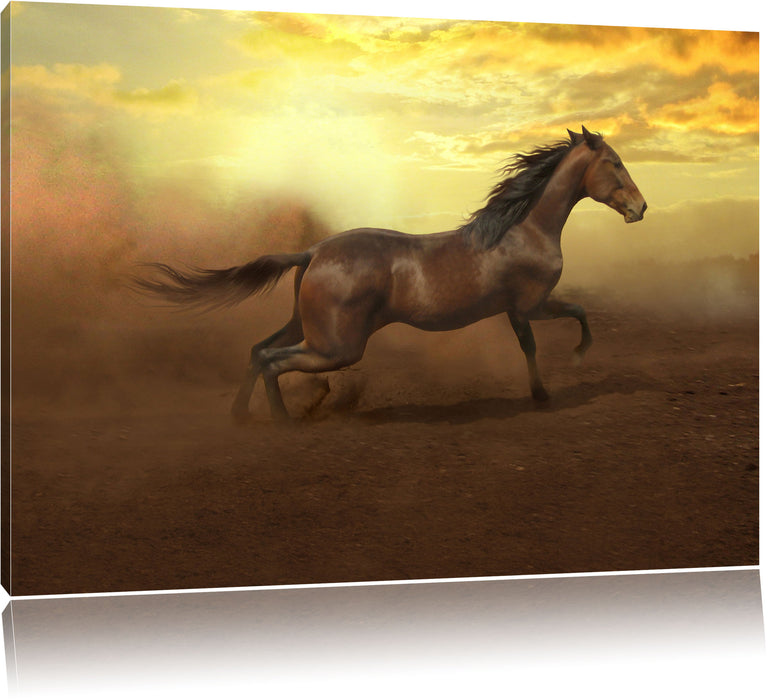 Pixxprint Rennendes Wildpferd, Leinwandbild
