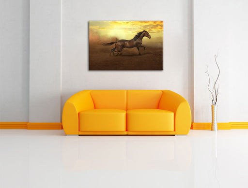 Rennendes Wildpferd Leinwandbild über Sofa