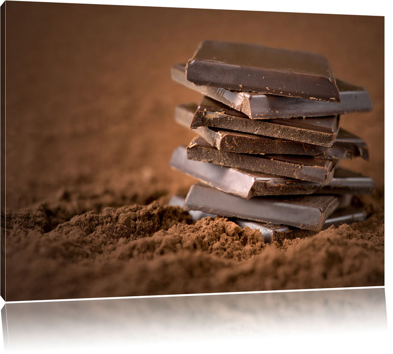 Pixxprint Schokoladenstücken, Leinwandbild