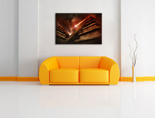 Majatempel bei Gewitter Leinwandbild über Sofa