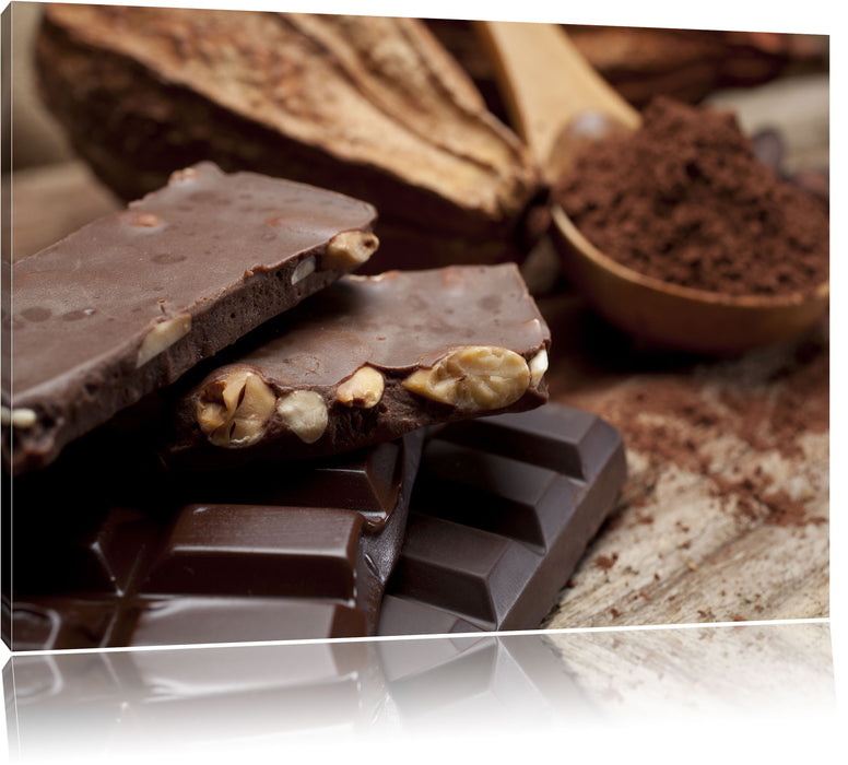 Pixxprint Leckere Schokolade, Leinwandbild