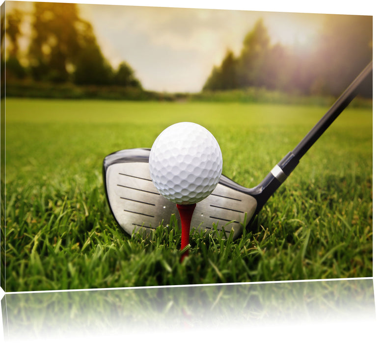 Pixxprint Golf Abschlag, Leinwandbild