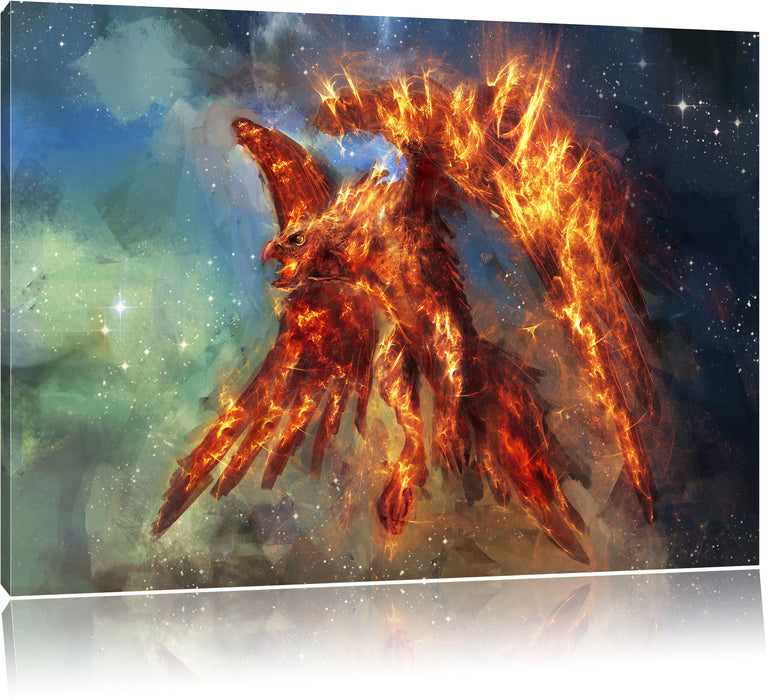 Pixxprint Feuriger Adler, Leinwandbild