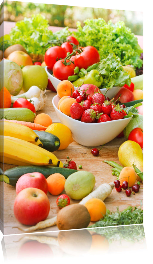 Buntes Obst und Gemüse Leinwandbild