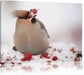 Kleiner Vogel im Schnee Leinwandbild