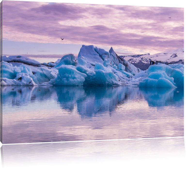 Pixxprint Wunderschöne Eisberglandschaft, Leinwandbild