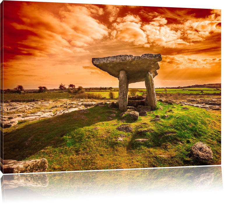 Pixxprint Burren bei Sonnenuntergang, Leinwandbild