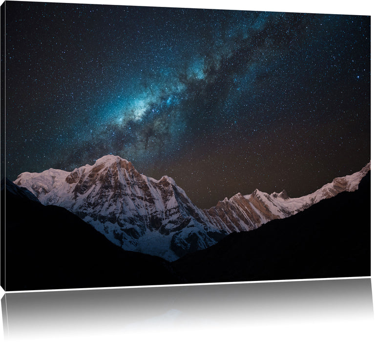 Pixxprint Annapurna bei Nacht, Leinwandbild