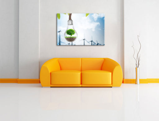 Light bulb energy concept Leinwandbild über Sofa