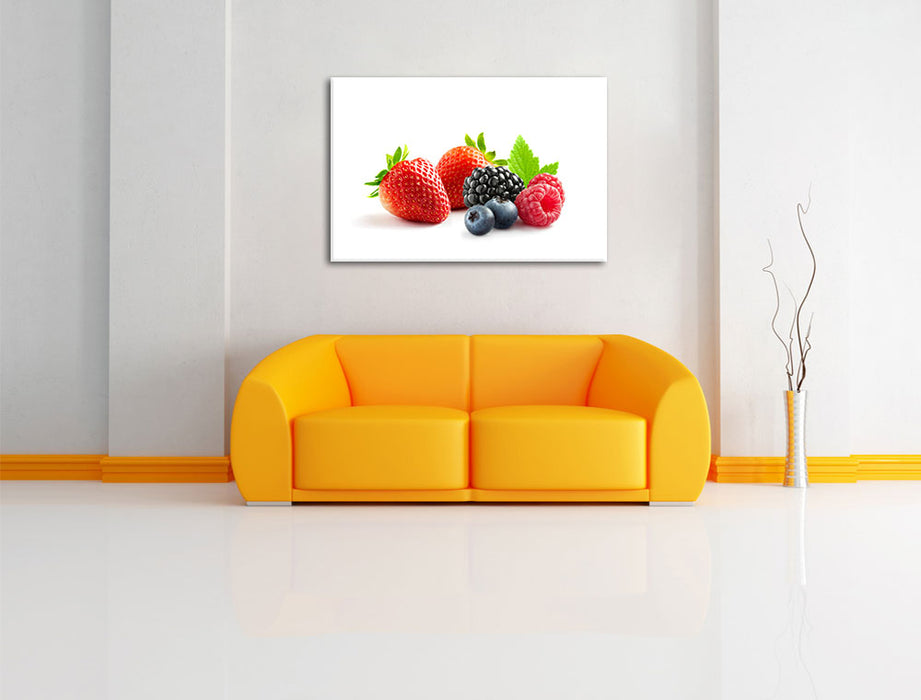 Frisches Obst Leinwandbild über Sofa
