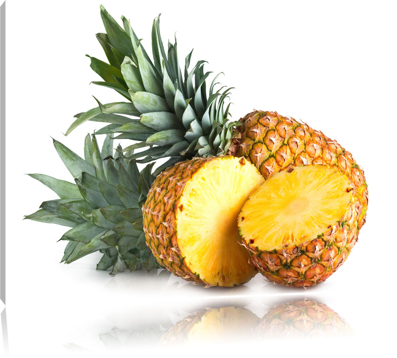 Pixxprint Frische Ananas, Leinwandbild