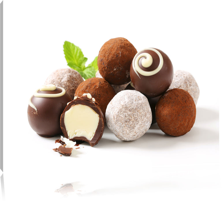 Pixxprint Edle Trüffelpralinen, Leinwandbild