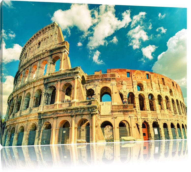Pixxprint Colosseum bei Tag in Rom, Leinwandbild