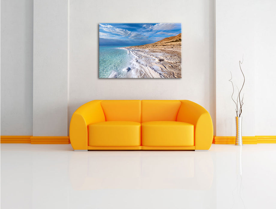 Das Tote Meer bei Tag Leinwandbild über Sofa