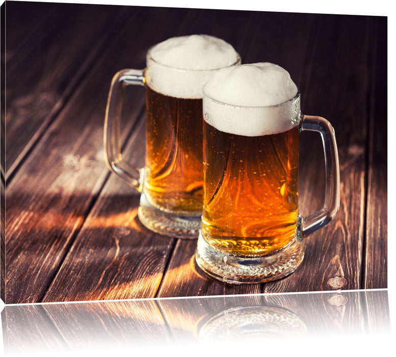 Pixxprint Maßkrüge Bier, Leinwandbild