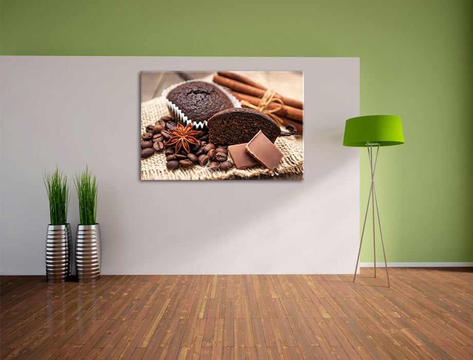 Leckere Schokomuffins Leinwandbild im Flur