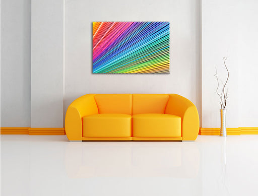 Bunter Farbfächer Leinwandbild über Sofa