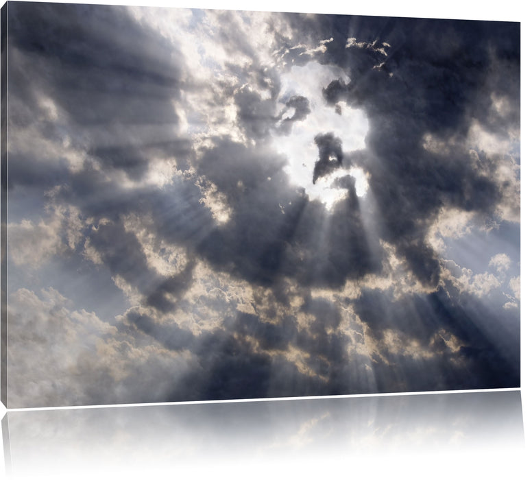 Pixxprint Das Jesusgesicht am Himmel, Leinwandbild