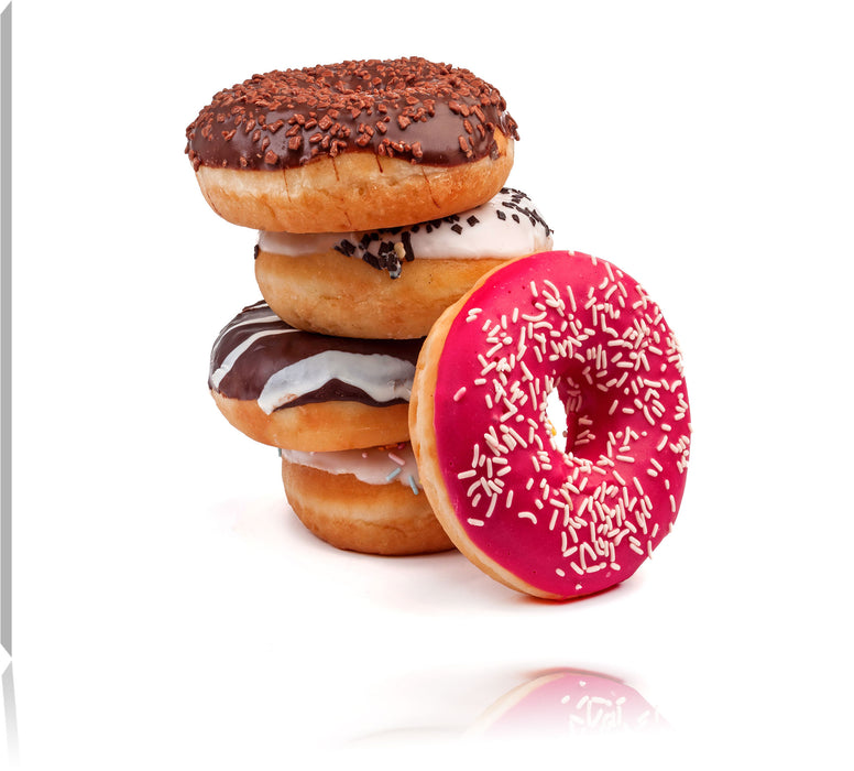Pixxprint Süße Donuts, Leinwandbild