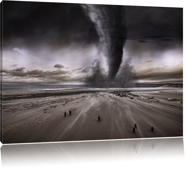 Pixxprint Dramatischer Tornado, Leinwandbild