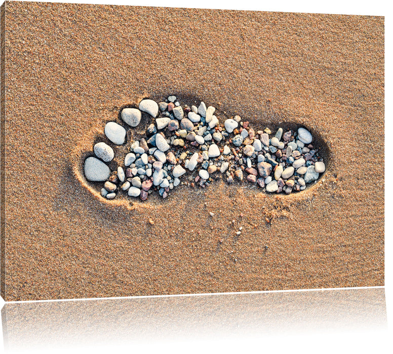 Fußabdruck im Sand Leinwandbild