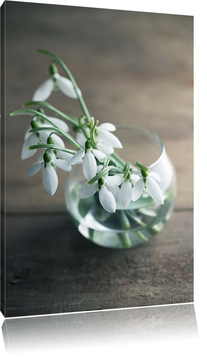 Schneeglöckchen in der Vase Leinwandbild