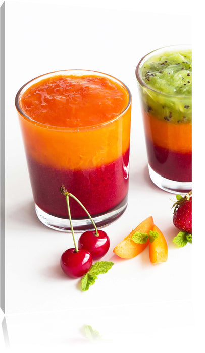 Pixxprint Gesunde Fruchtsmoothies, Leinwandbild