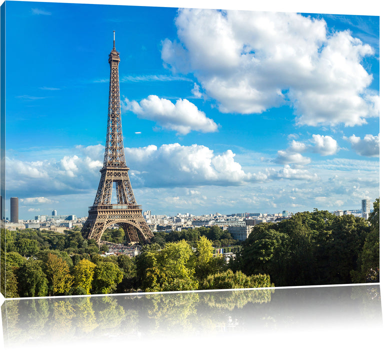 Riesiger Eiffelturm in Paris Leinwandbild