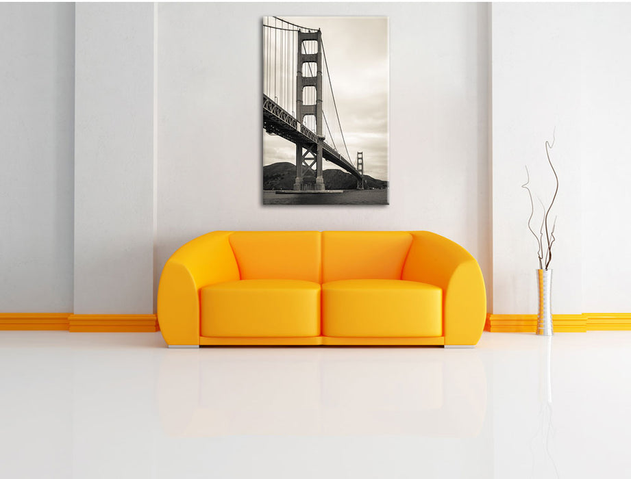 Blick auf Brücke in San Francisco Leinwandbild über Sofa