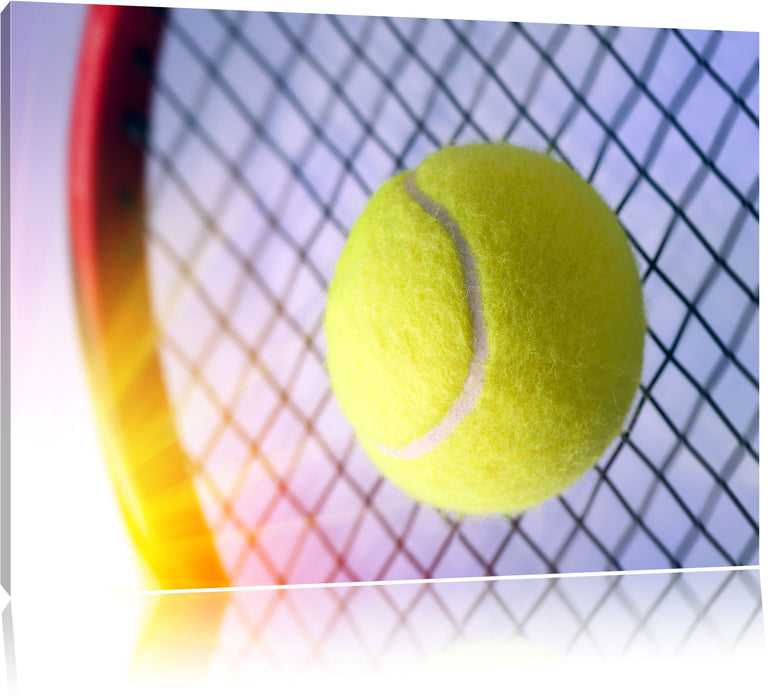 Pixxprint Tennisschläger Tennisball, Leinwandbild