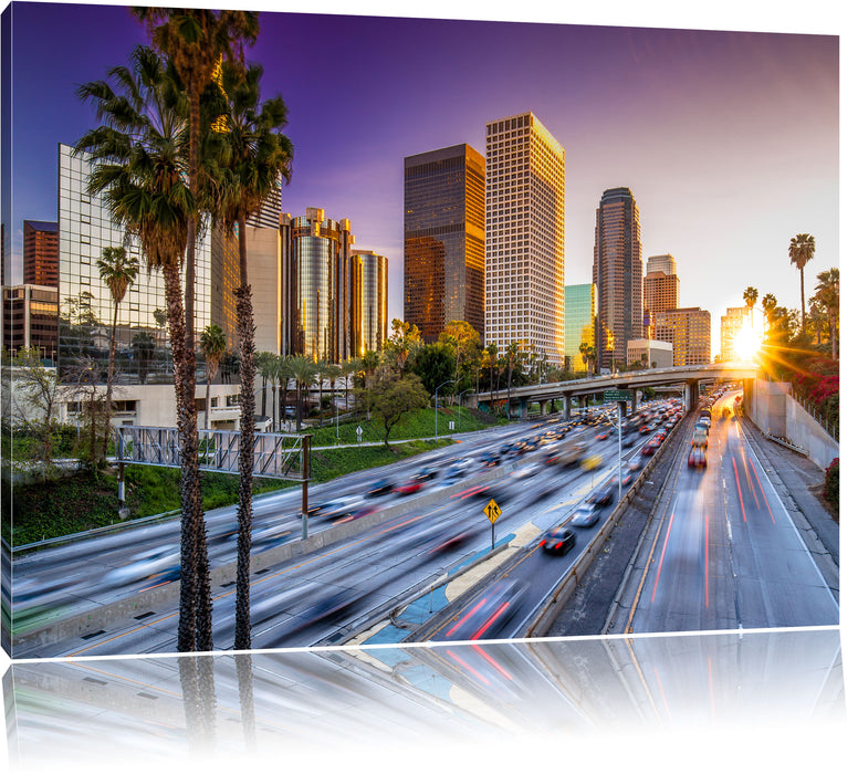 Straßenverkehr in Los Angeles Leinwandbild