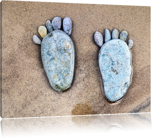Fußabdrücke mit Steinen gelegt Leinwandbild