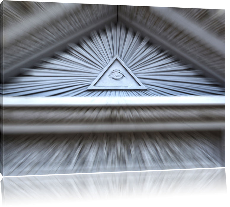 Pixxprint Dach mit Illuminati Auge, Leinwandbild
