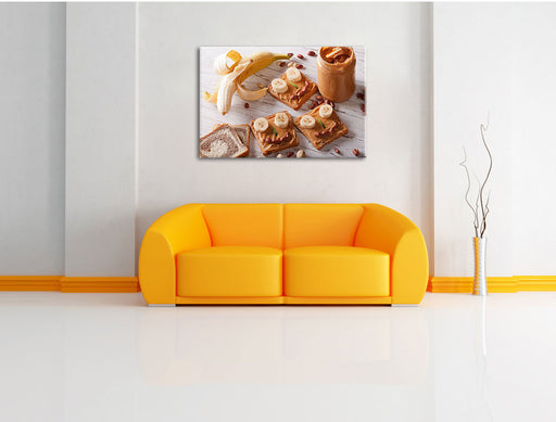 Erdnussbutter Bananen Sandwich Leinwandbild über Sofa