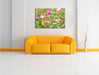 Wundervolle Blumenwiese Leinwandbild über Sofa