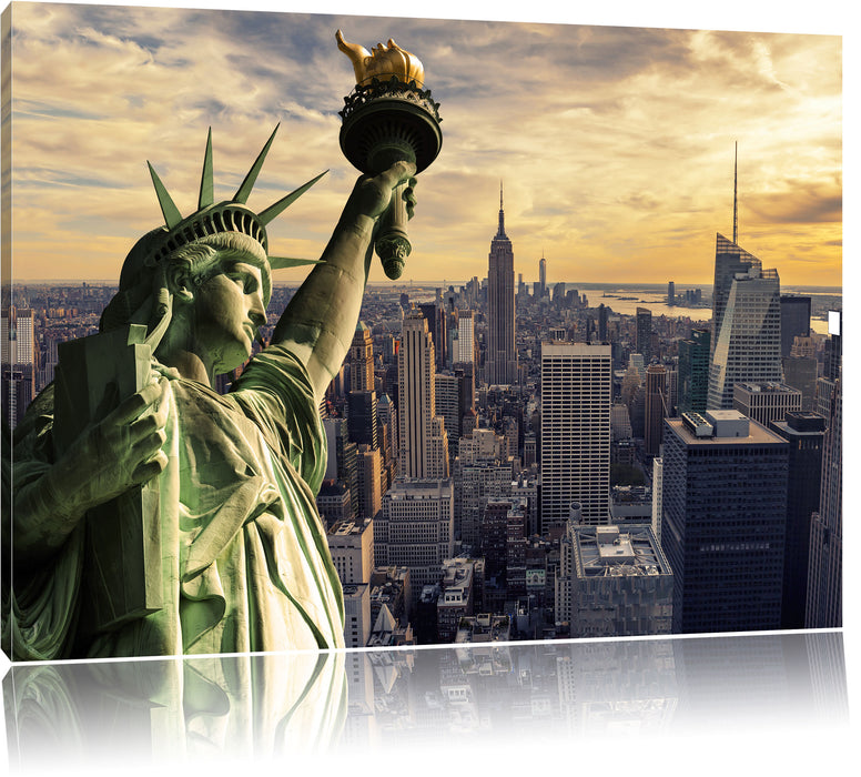 Pixxprint Freiheitsstatue in New York, Leinwandbild
