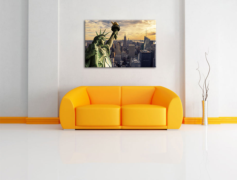 Freiheitsstatue in New York Leinwandbild über Sofa