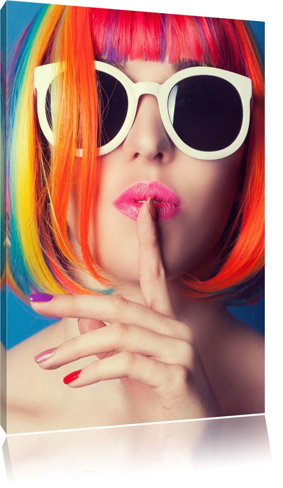 Pixxprint Frau mit Haaren, Leinwandbild