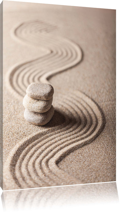 Pixxprint Wellenmuster im Sand, Leinwandbild