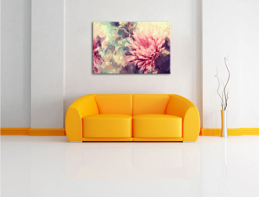 Schöne Blumen Leinwandbild über Sofa