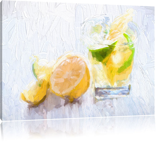 Gin Tonic Shot mit Zitronen Leinwandbild