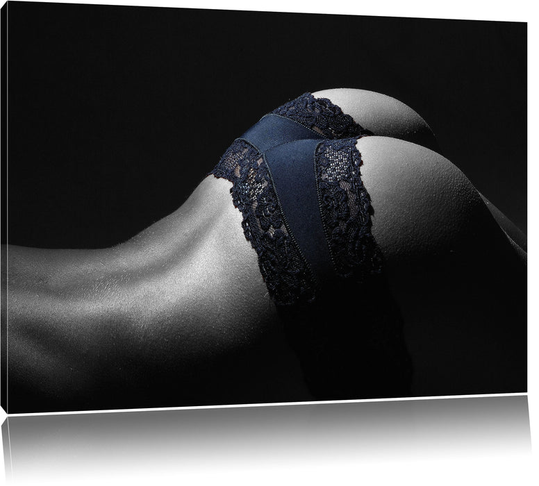 Pixxprint Heißer Frauenpo in sexy Dessous, Leinwandbild