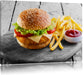 Chickenburger Pommes Leinwandbild