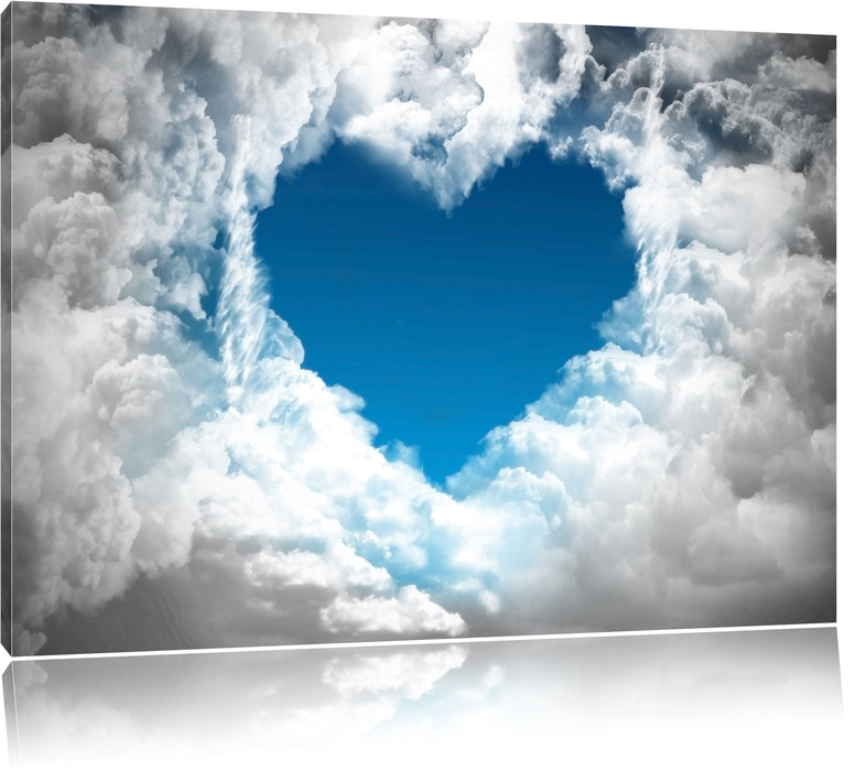 Romantisches Herz in den Wolken Leinwandbild