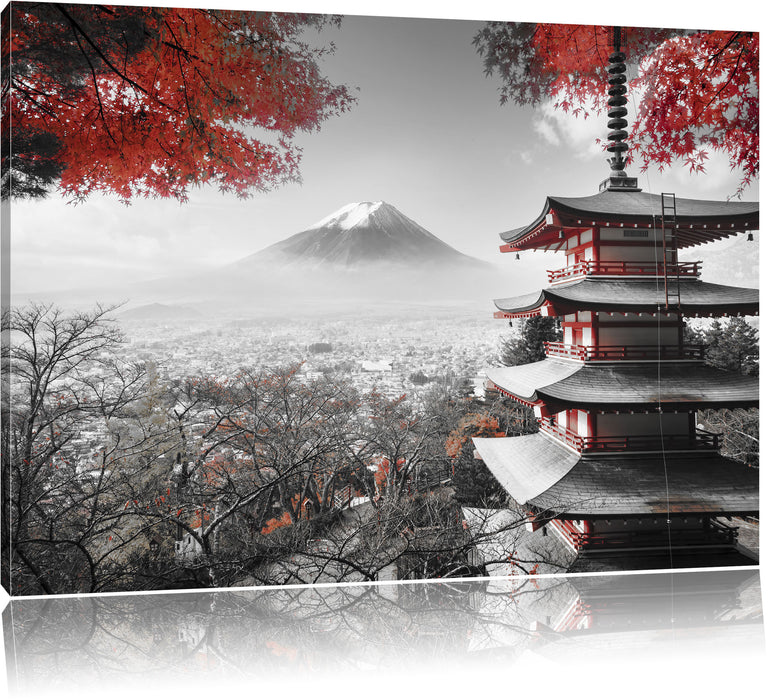 Pixxprint Japanischer Tempel, Leinwandbild