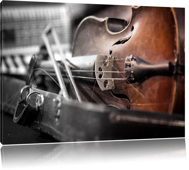 Pixxprint Alte Violine, Leinwandbild