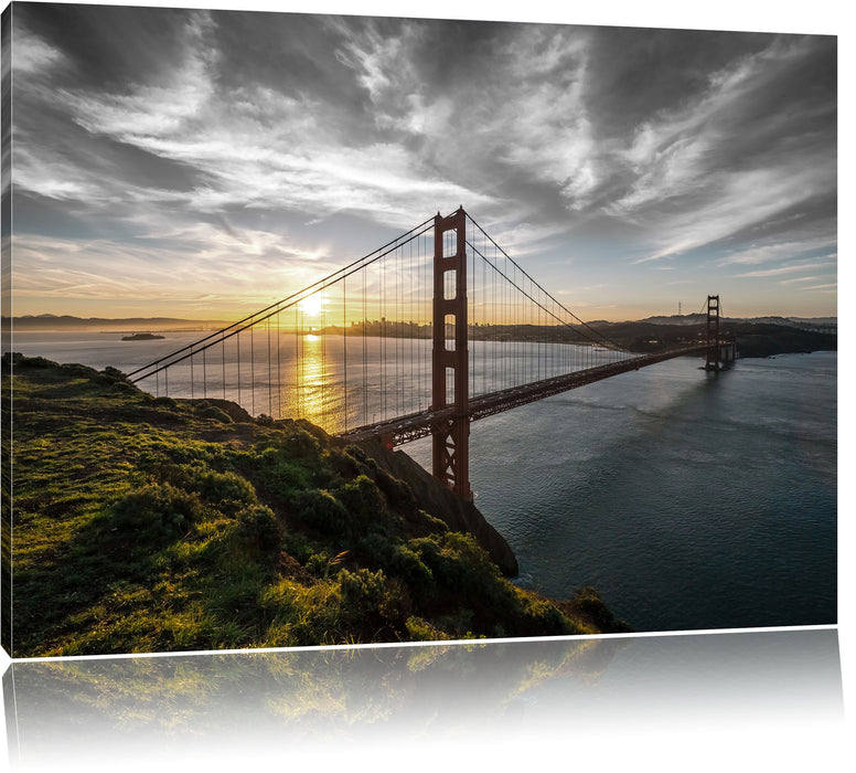 Pixxprint Golden Gate Bridge Ausblick, Leinwandbild